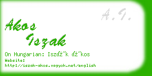 akos iszak business card